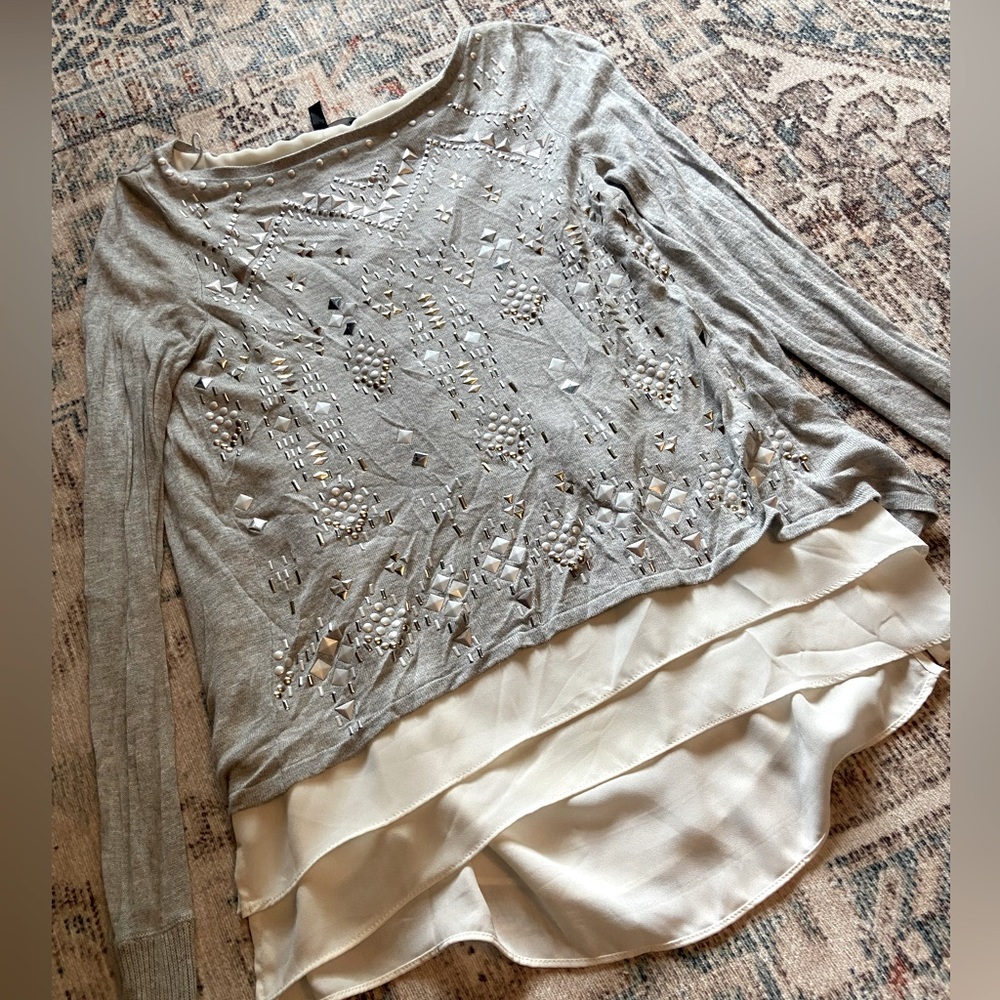 White House Black Market sequin sweater, XS